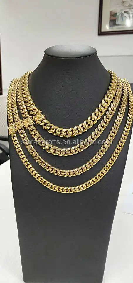 Китай оптовая продажа 8 мм 10 12 14 16 BLING MIAMI POP кубинская цепочка Золотая Ювелирные изделия
