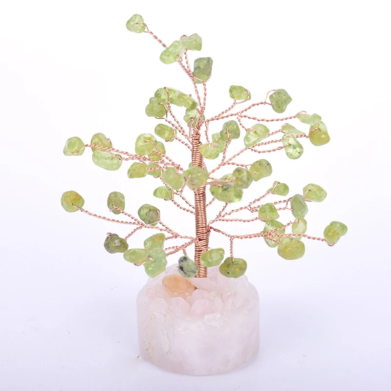 Natural Crystal Gemstone Fortune Bonsai Tree for Home Ornamental Feng Shui