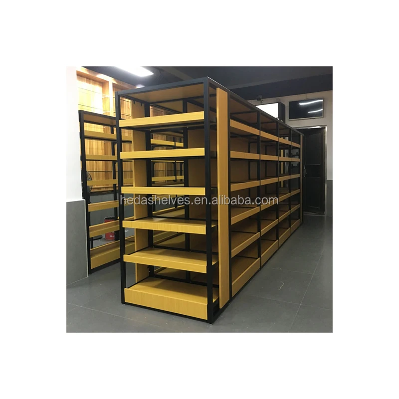 Wine Shelves Commercial Wooden Metal Storage Shelf Wood Shelves For Retail Store