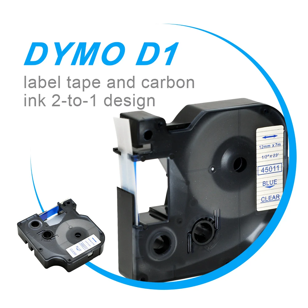 ORISON Dymo D1 12 мм синие на прозрачных 45011 лентах для этикеток принтера 160