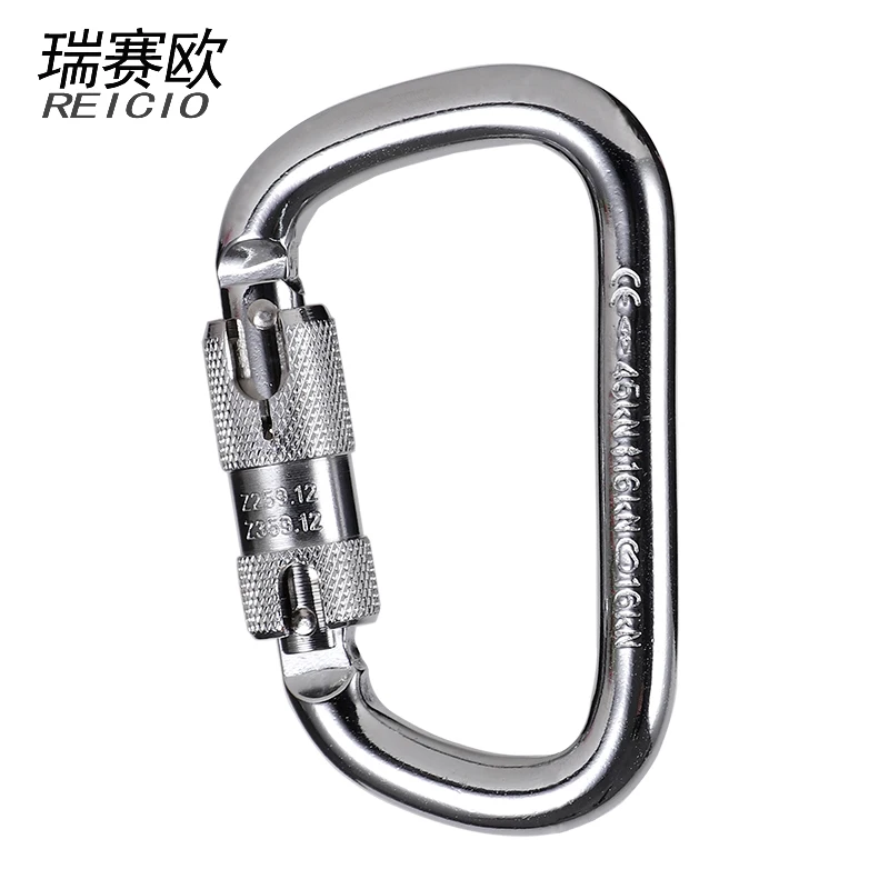 Стальной карабин, 9000 фунта автоматического закрывания/блокировки двери (3/4 дюйма открытия), серебристый, 45KN Высокое напряжение