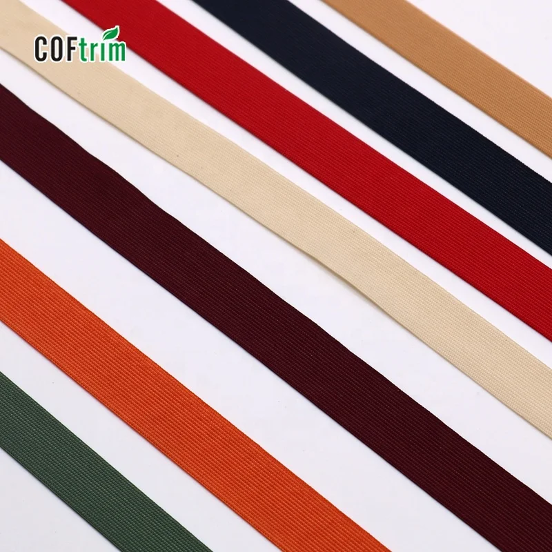 
guangzhou factory Eco-Friendly 5/8 Fold Over Elastic tape Flat elastic bias Binding Tape for shoes garment 