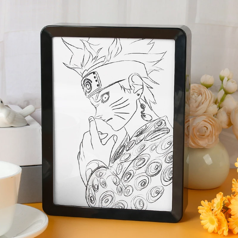 Anime Light Box Gojo Demon Slayer Anime Box Light Shadow Box Frame Art Paper Light Printing 3D Nightlight Gift Item