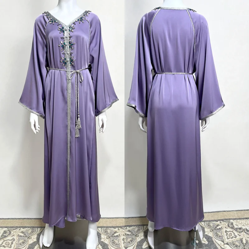 Middle East Latest Elegant Muslim Evening Dresses fashion modest Arab Dubai rhinestones muslim women dress