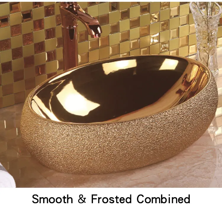Modern Above Counter Oval Basin Ceramic Solid Surface Table Top Wash Basin Bathroom Vessel Sink