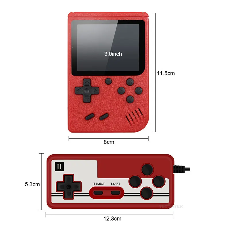 Portable Mini Handheld Video Game Console 8-Bit 3.0 Inch Color LCD Kids Color Game Player Built-in 400 games