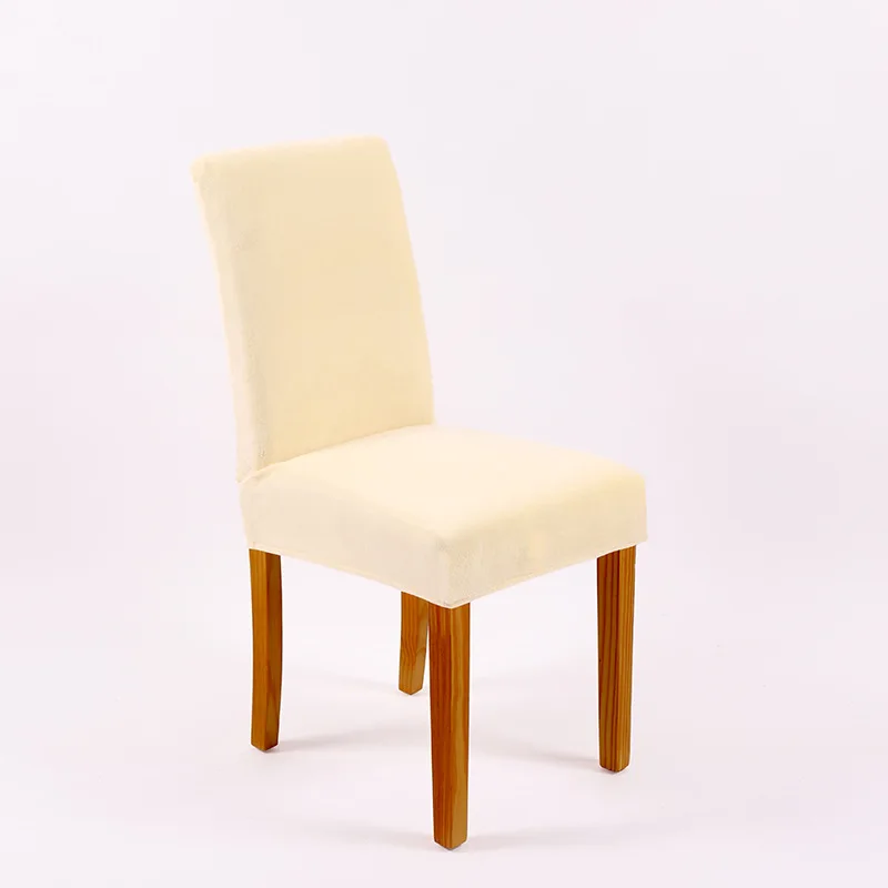 Four season universal plush thick warm pure color elastic chair cover simple and comfortable multi-color half pack chair cover