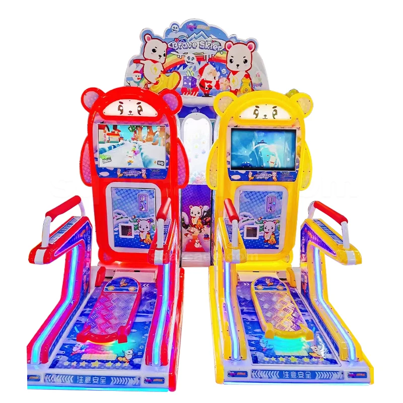 Amusement arcade ski machine coin operated kid ski hero skiing video game machine for sell