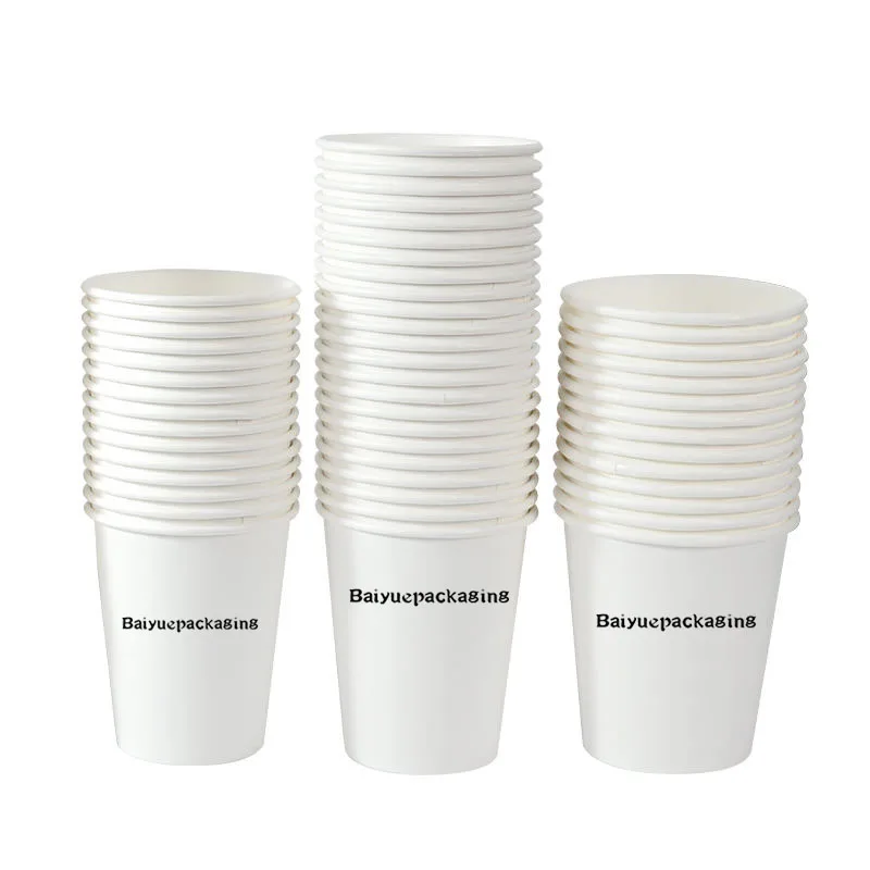 Wholesale vasos desechables Custom Logo Disposable Cup 12oz Single Double Wall Hot Coffee Drinks Paper Cups