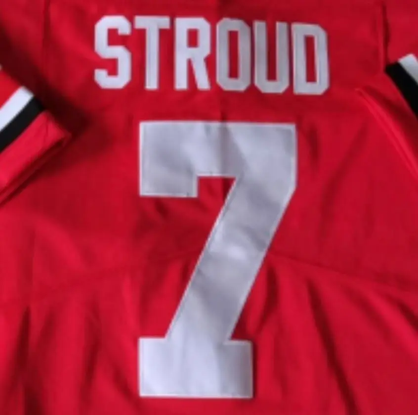 C.J. Stroud Red Best Quality Stitched College Football Jersey
