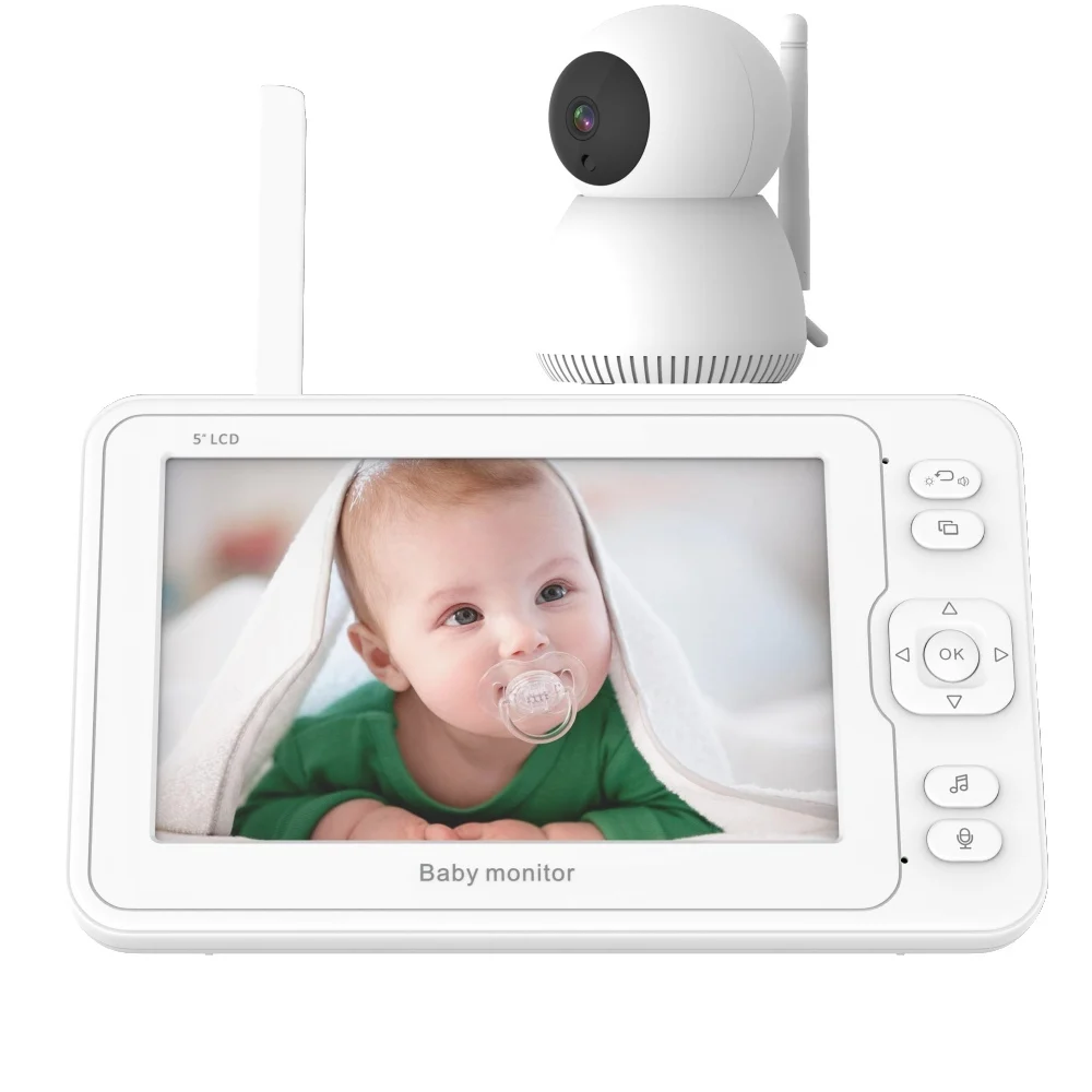 2020 Newest 5inch wireless baby monitor with camera and audio