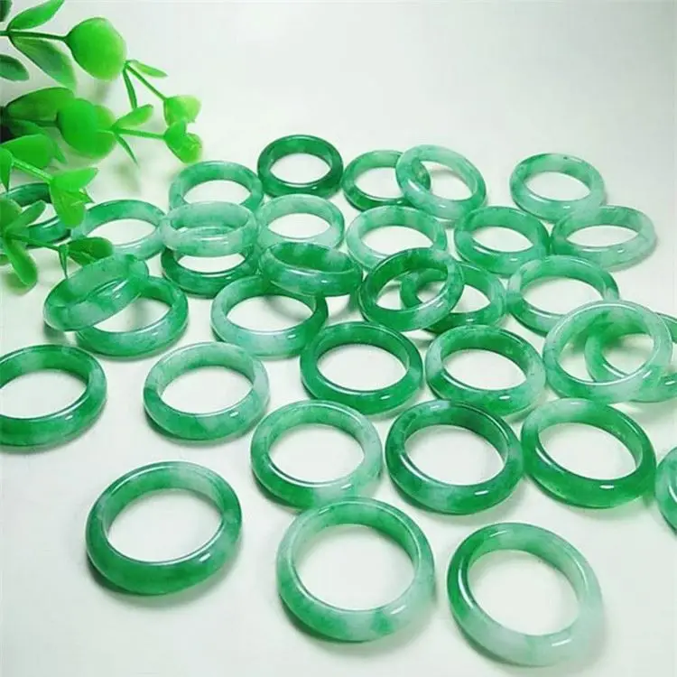 2022 Wholesale Cheap Green Jade Rings Natural Stone Jade Ring for Women And Men