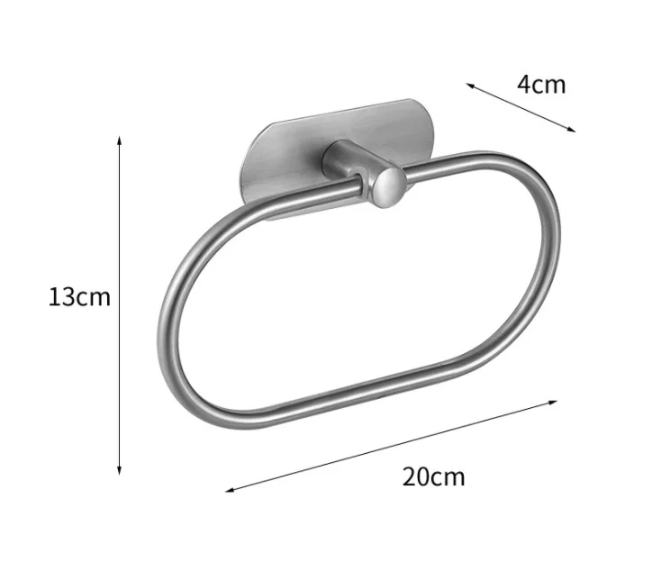 Luxury 4 Pcs Self Adhesive Bathroom Home Accessories Hardware Set No Drilling Clothes Towel Bar Stainless Steel Rack Set