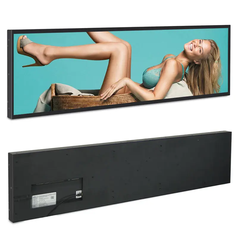 35.9 inch Wide Stretched Android Bar Display Wall Mount Motion Sensor Android 11 Led Strip Intelligent Smart LCD Bar Display