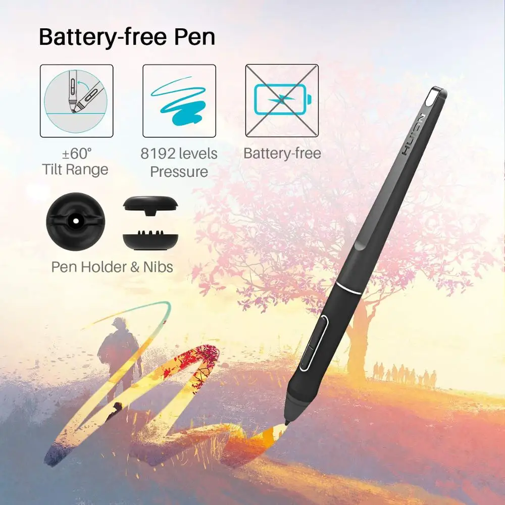 Электронный новый выпуск продуктов HUION GT1901 8192 уровень давления графический планшет монитор с наклоном