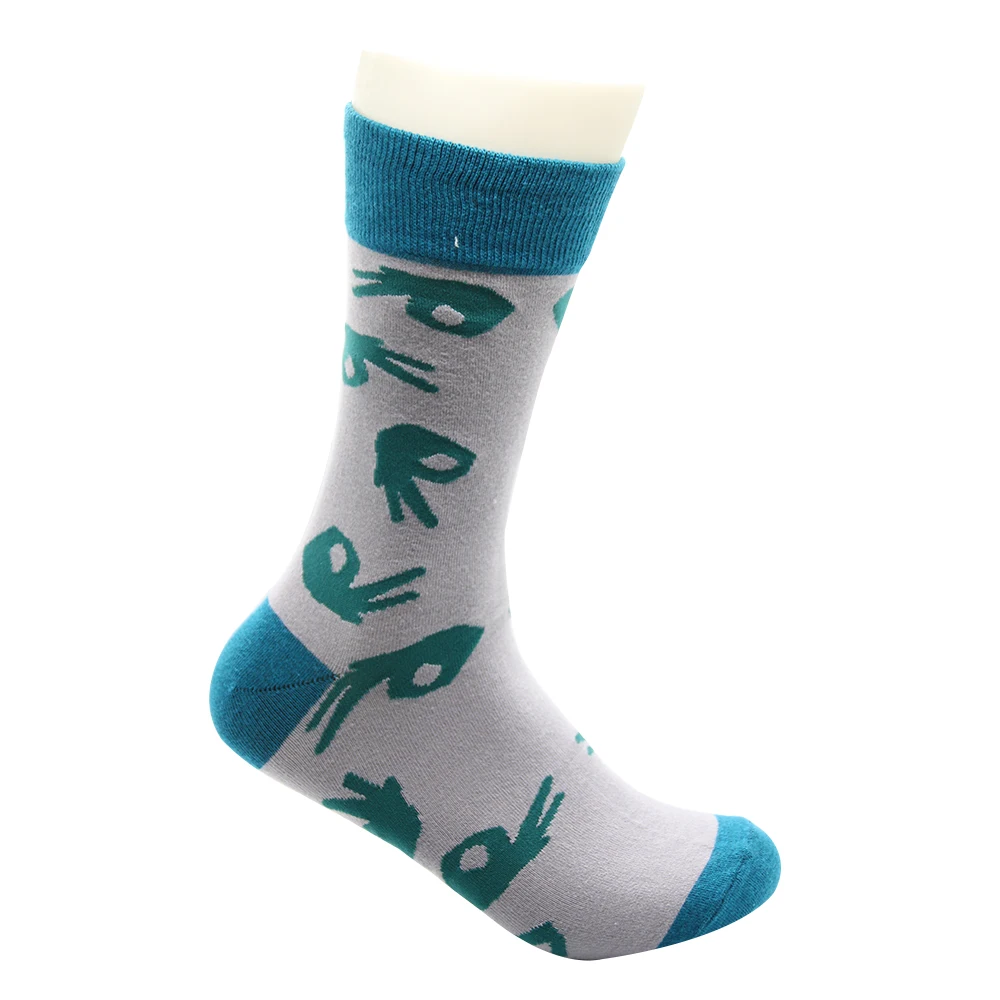 custom 100% cotton boot socks print free mockup okay icon funny patterned men socks 2021 novelty socks