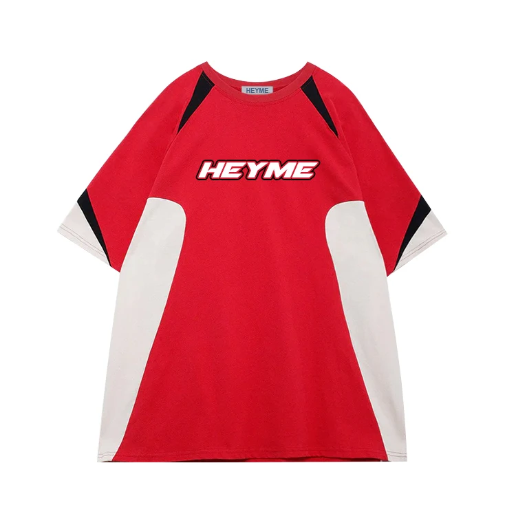 Manufacturer Wholesale Custom Patchwork Cotton Short Sleeve Tshirt Racing Tee