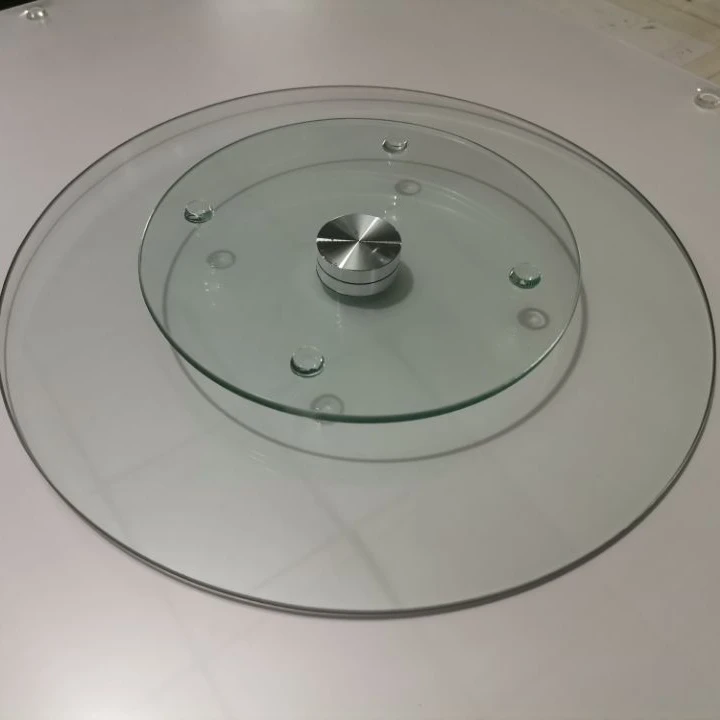 12/14/16/18/20 Inch Round Tempered Glass Lazy Susan Turntable, Rotating Tray, Serving Plate/Dining Table Top (Clear)