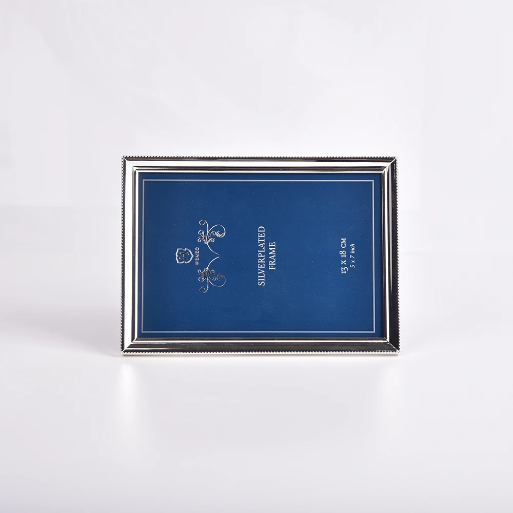 5x7inch Sweet Memories Premium Narrow Enamel Shiny Silver plated metal photo frame