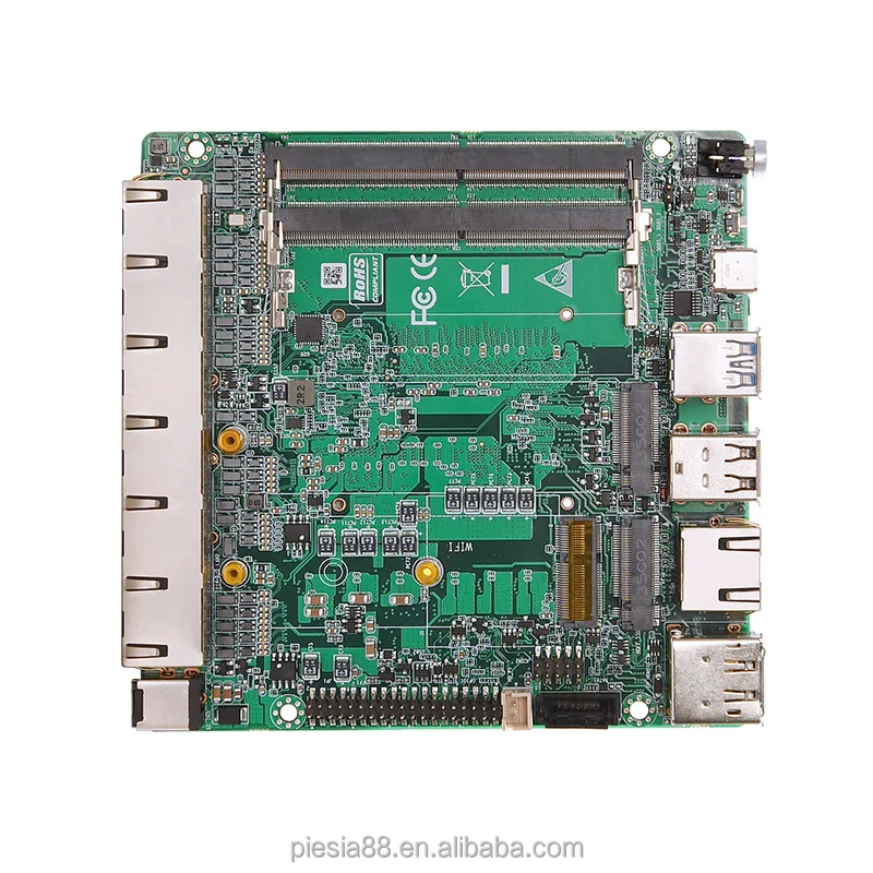 IoT Single Board 12*12cm PC 6*LAN 2.5G Onboard Intel i3i5i7 8bit GPIO 1*COM RS232/485 Industrial Motherboard for AGV