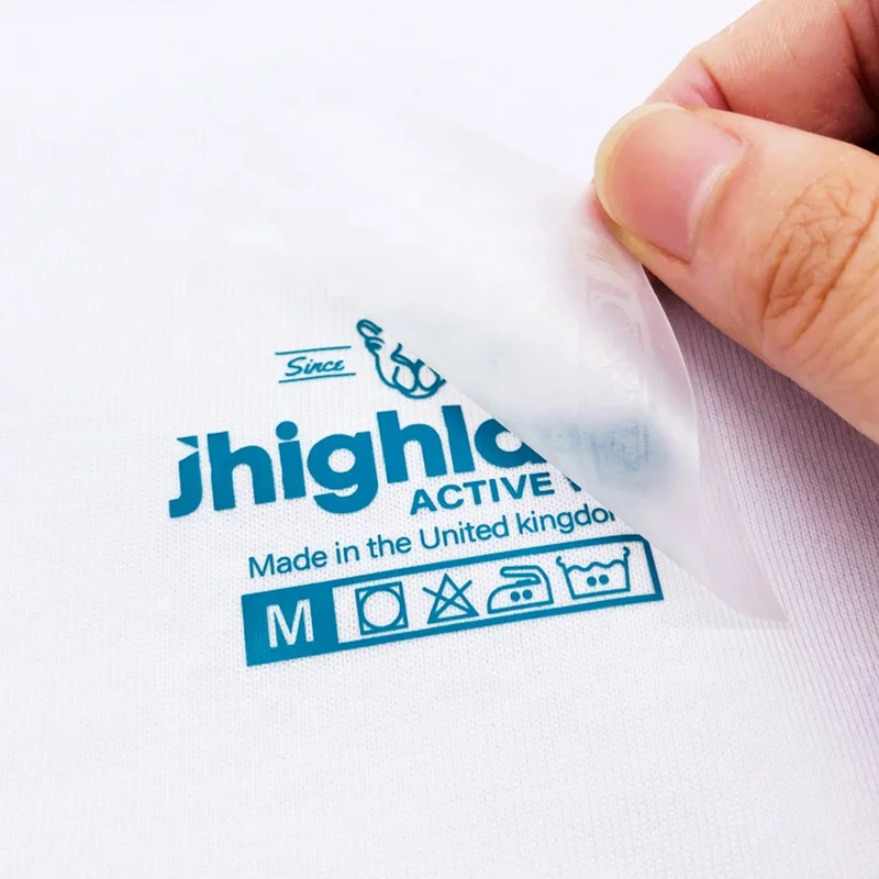 custom t shirt neck screen printing tag less heat transfer labels logo neck woven garments labels