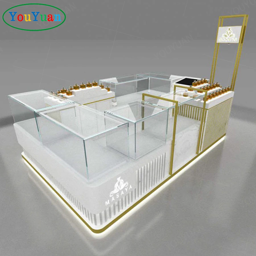 3D Perfume Kiosk Stand Display Rack Perfume Shop Counter Design 3M Jewellery showcase Display showcase