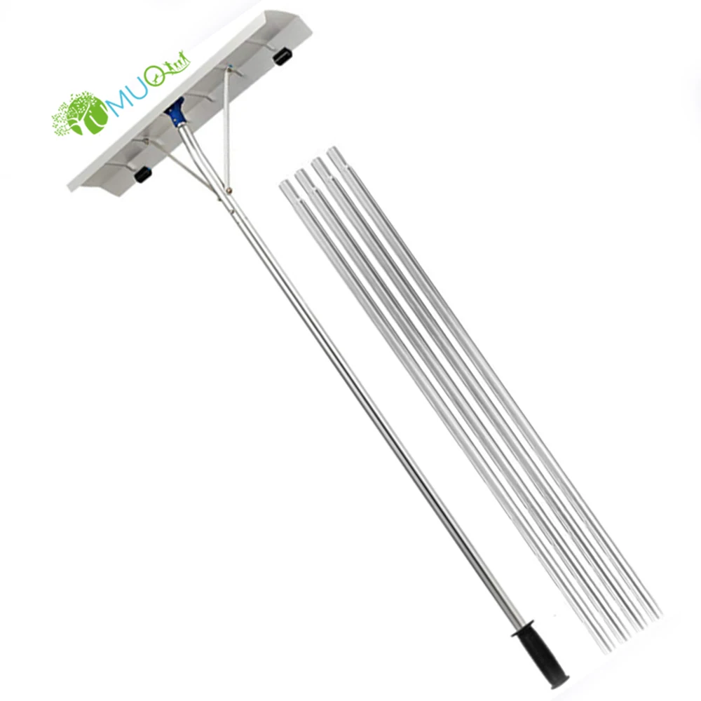 YumuQ Hot Sale Metal Winter Tool Telescopic Adjustable Long Handle Roof Snow Cleaner Roof Snow Rake