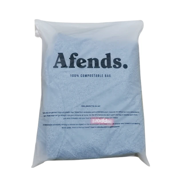Custom 100% Biodegradable plastic clothing garment apparel bags