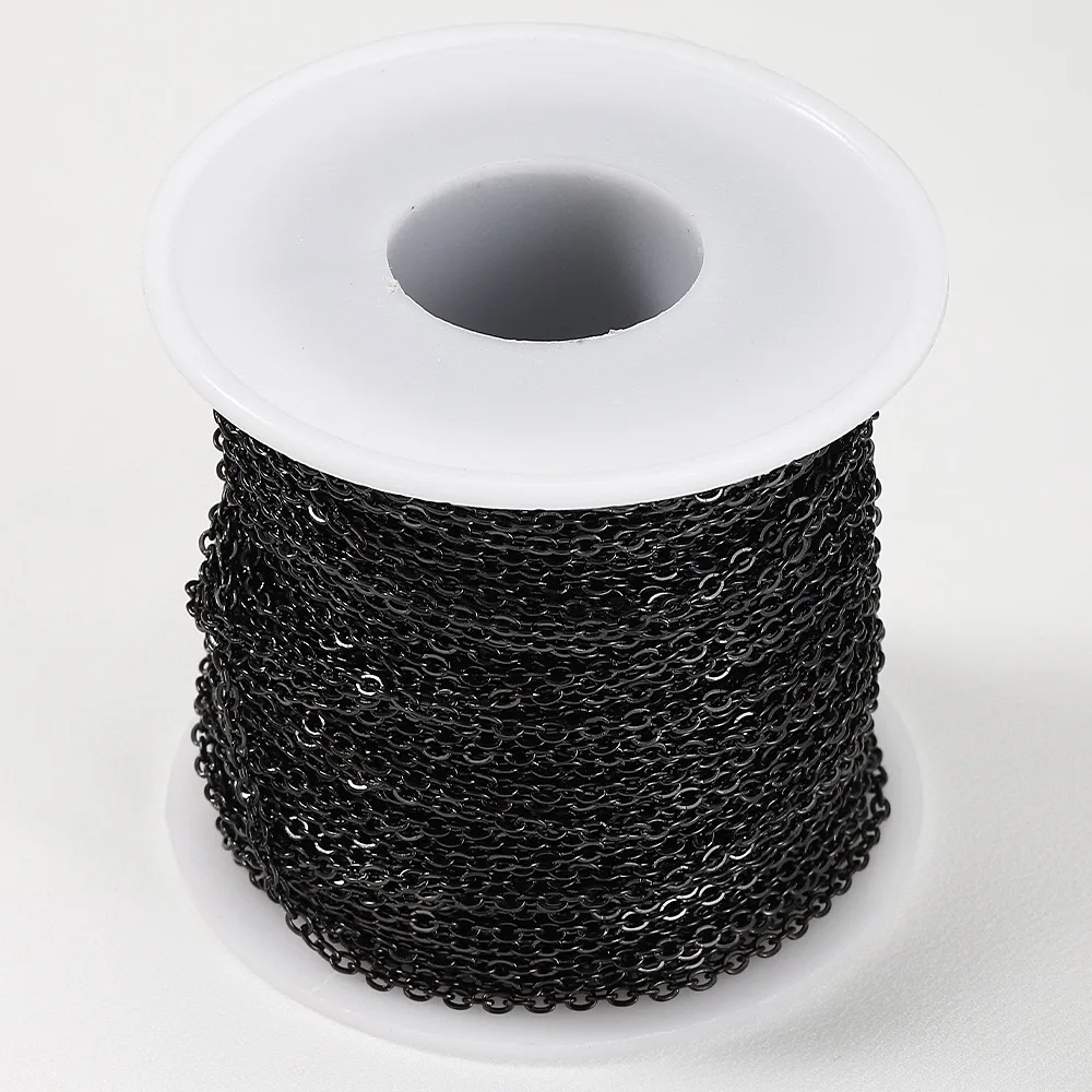 Stainless Steel O Shape 1.5 mm Black Chains