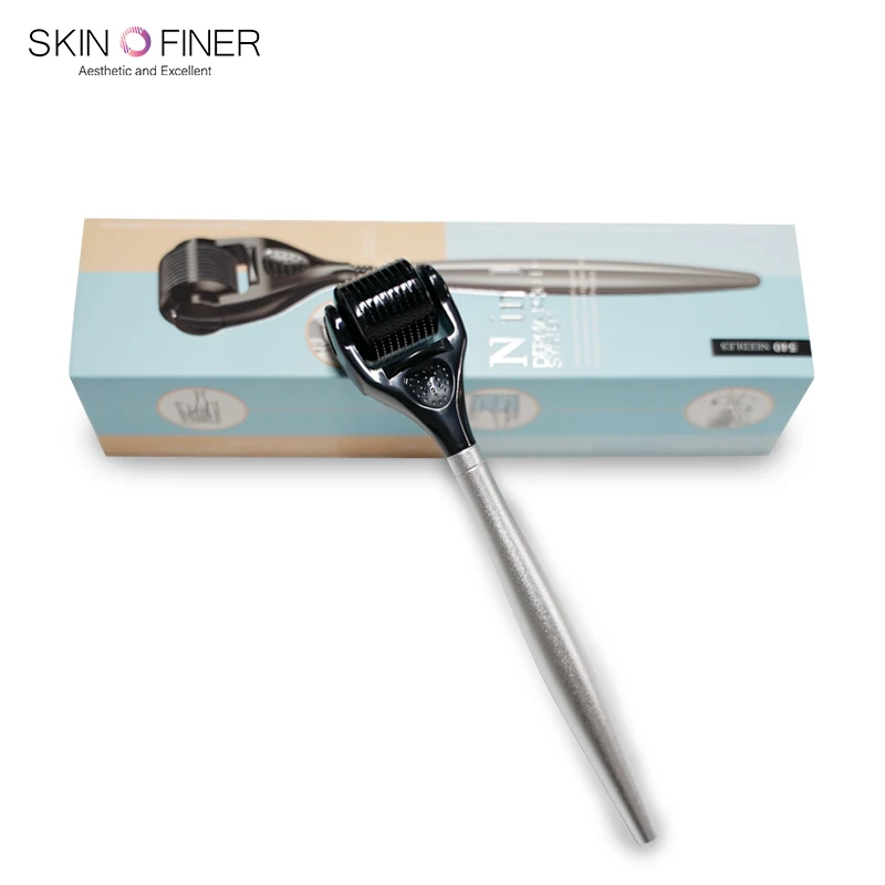 Private label  derma rolling system titanium fine 540 needles face skin rejuvenation 1mm 1.5mm needle derma roller hair grow