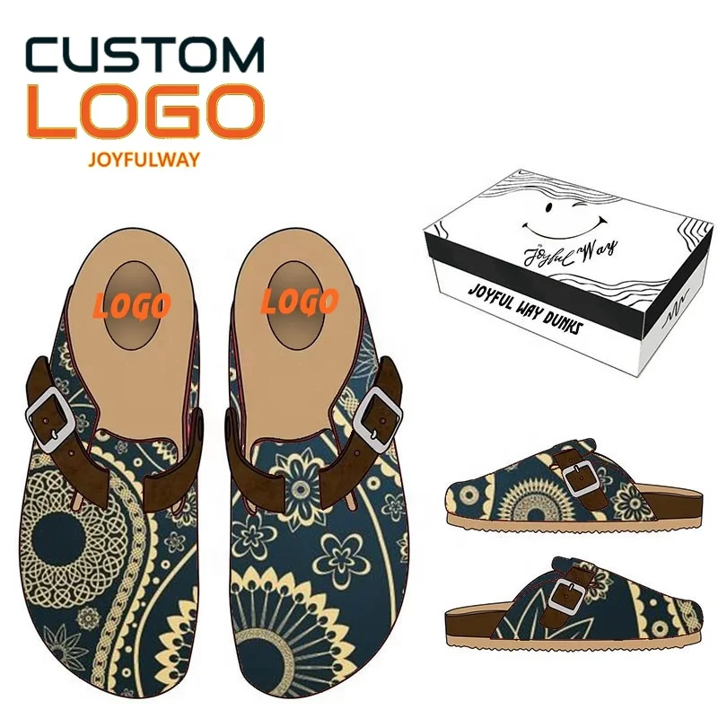 Leather custom Cork Suede Designer Slides custom logo slides  Autumn Winter Loafers Shoes Classic Tan Brown Black Fashion Luxury