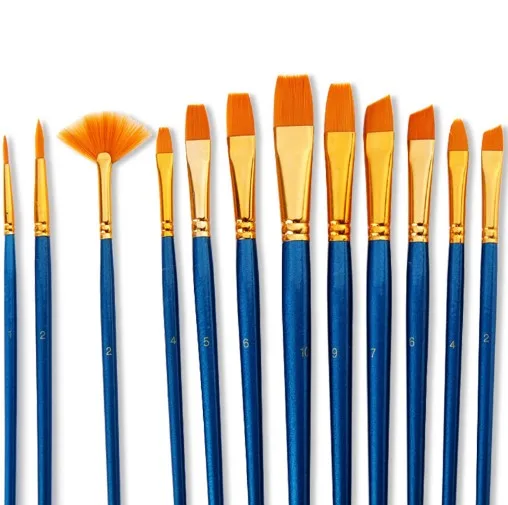 12 Pieces Paint Brushes, Artist Paint Brushes Sets for Watercolor Acrylic & Oil Paintings Perfect for Painting Canvas, Ceramic