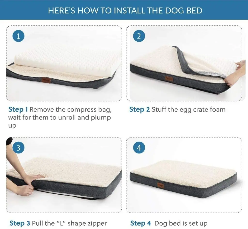Large Dog Bed Big Orthopedic Dog Bed With Removable Washable Cover Egg Crate Foam Pet Bed Mat