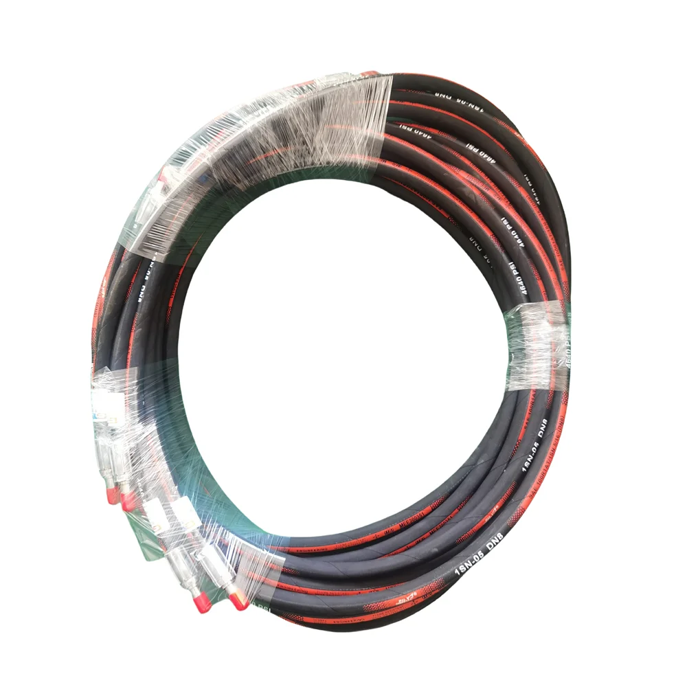 High Pressure Oil Pipe Two Layer Steel Wire EN 853 2SN Synthetic Rubber Hydraulic Hose