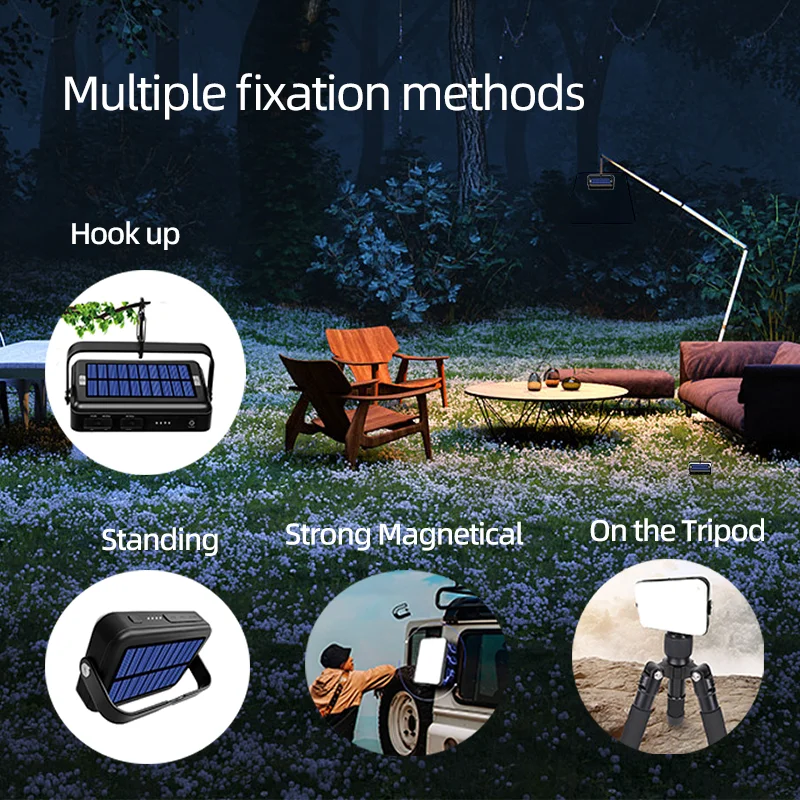 Portable mini Solar outdoor Led USB Rechargeable multifunctional camping light tent lanterns Emergency power bank for phone