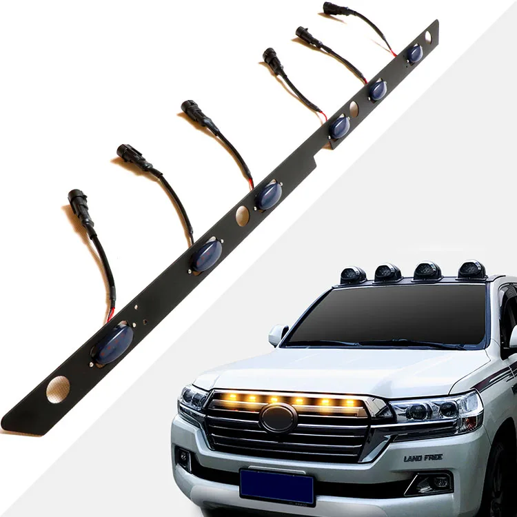 Illuminated Auto Yellow Blue LED Grill lihgt  Car Front Grill Yellow Led Light for Toyota Prado
