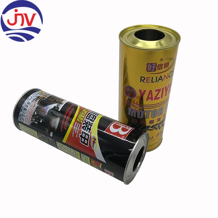 Lubricating oil Packaging Bottles Metal tin Engine oil  round can for Racing car