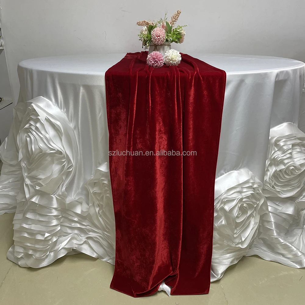 Wholesale dark green wedding custom table runner velvet runner turkish table runner christmas tablecloth