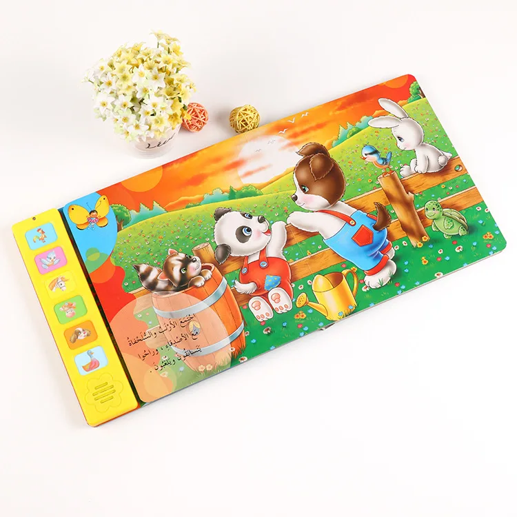 High Quality White Cardboard Story Books With Sound Bilingual Sound Books Chinese English Book For Children