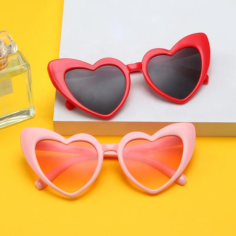 Heart Shaped Sunglasses Women Trendy Retro Cat Eye Sunglasses Gift Idea