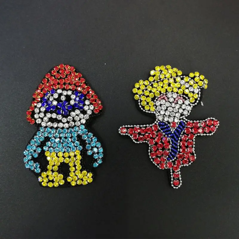 New spot rhinestones handmade beaded cartoon beauty cloth shoes hats clothing decoration patch DIY