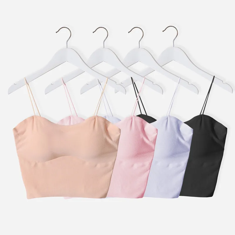 
New design Southeast Asia hot selling women ice silk beauty back bra one piece seamless bra tube top camisole 