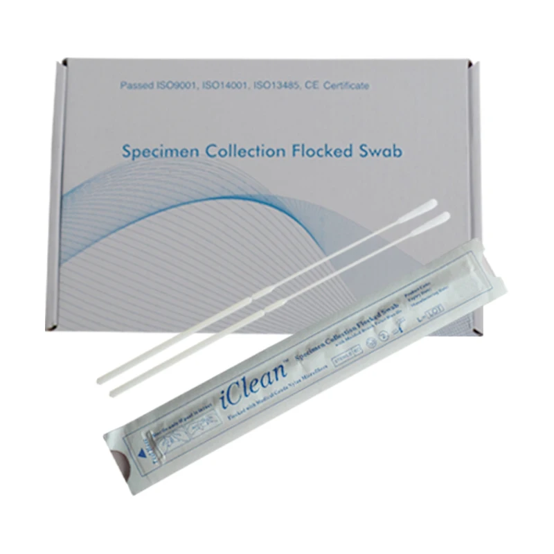 Nasal Sampling Specimen Collection Dry Pcr Antigen Test Nylon Flocked Flexible Thin Swab
