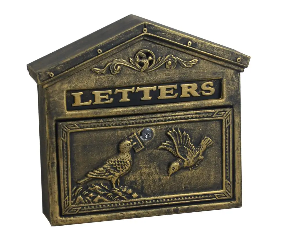 vintage style outdoor courtyard post box suggestion box Creative retro villa with locked mailbox