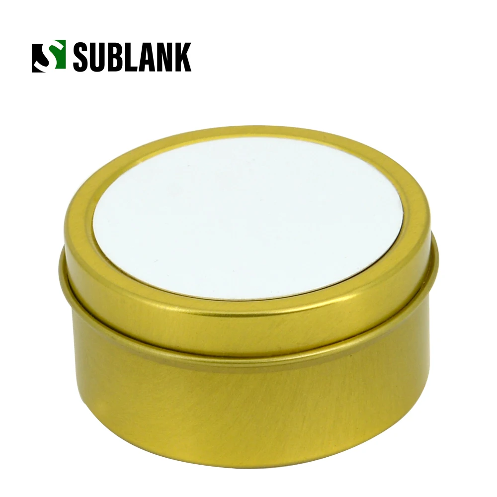 Sublimation Metal round Candle Jar Aluminum sheet unscented soy wax Custom Heat transfer Blank Lighter Logo  candle holder