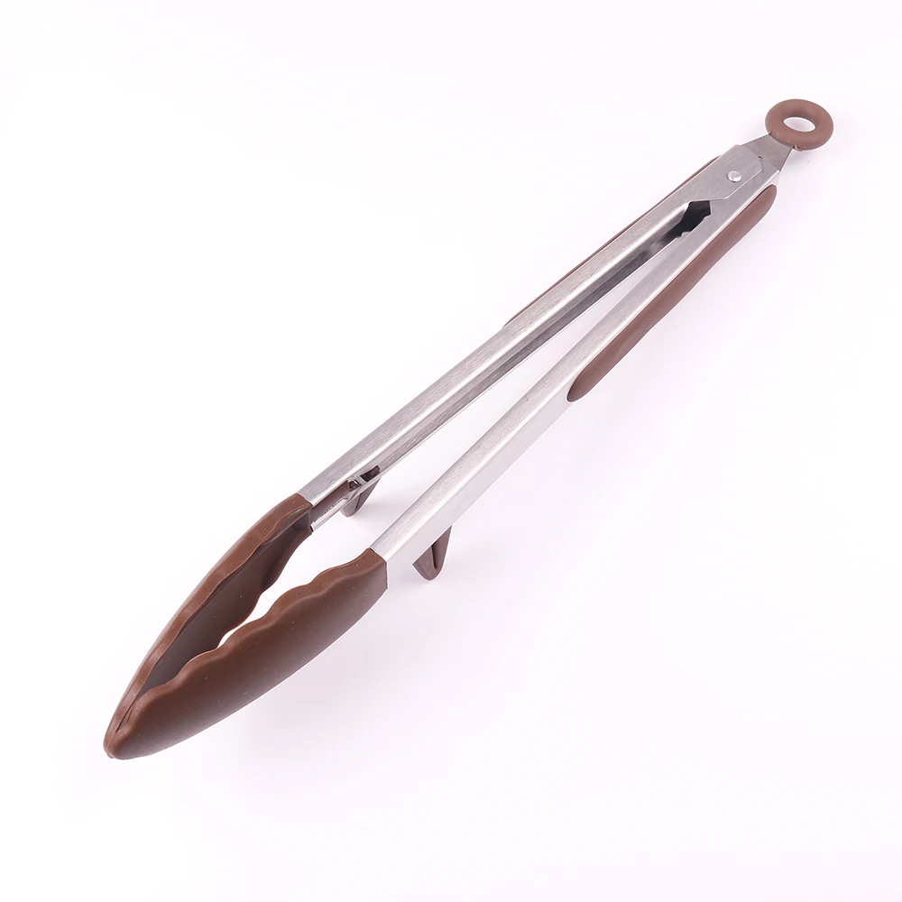 2023 Oem 12 inch stainless steel hot selling including food turner fork spatula tip bbq silicone food tongs clip set