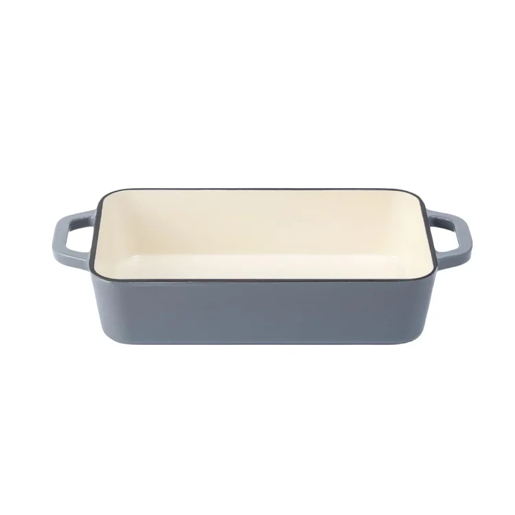 Hot Selling Enameled Cast Iron Baking Dish Nonstick Rectangular Roasting Pan Lasagna Pan For Home Kitchen