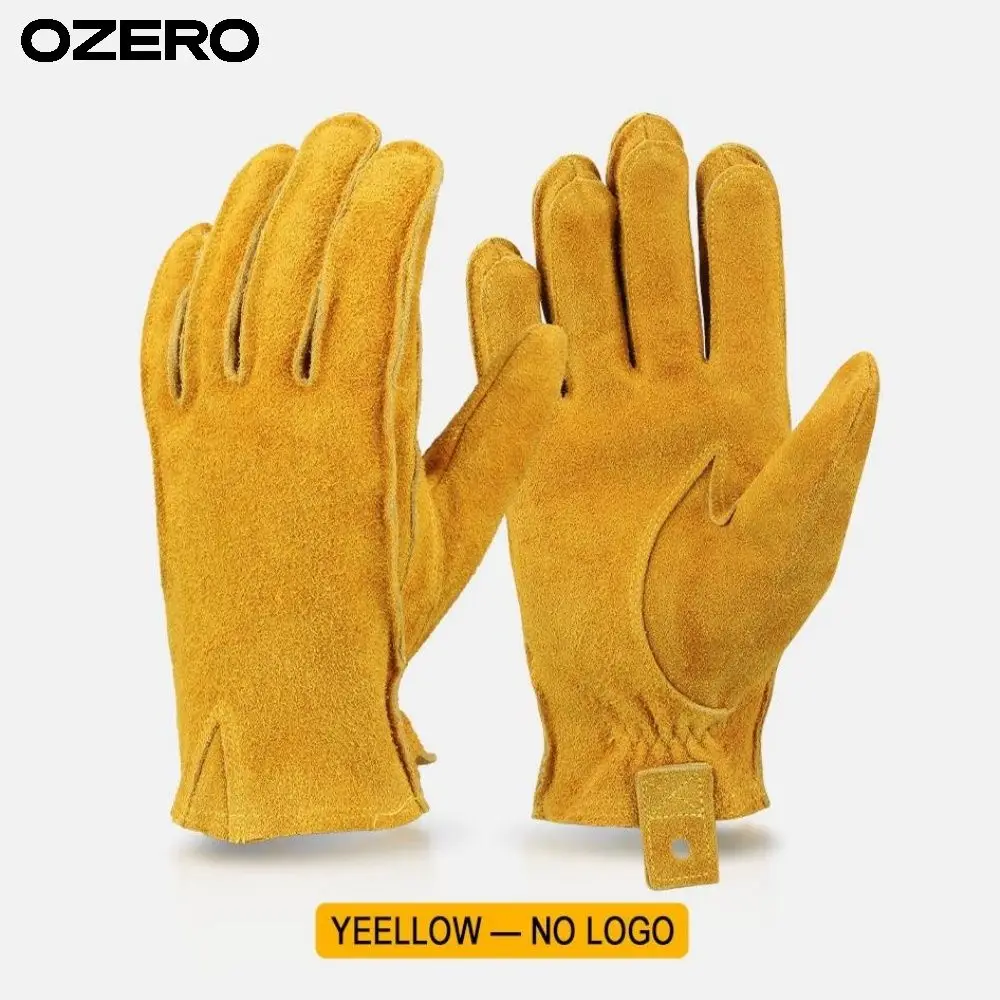 OZERO Fashion Party Windproof Factory Split Cowhide Breathable Fashion Wool Gloves
