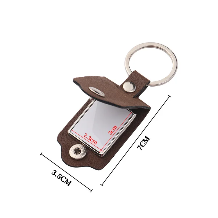 Custom Logo Laser Engraving Metal Leather Photo Key Chain Pu Blank Sublimation Leather Keychain Promotional Gift