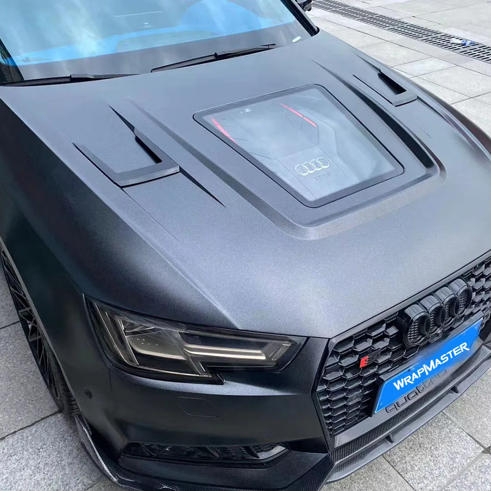 TSAUTOP 1 52*18 м ROHS Матовая тяжелая металлическая графитовая черная Автомобильная виниловая пленка